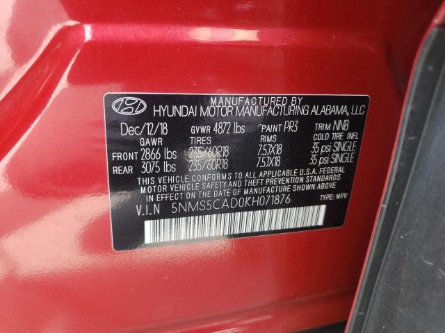 Photo 9 VIN: 5NMS5CAD0KH071876 - HYUNDAI SANTA FE L 