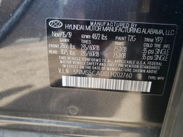 Photo 9 VIN: 5NMS5CAD0LH202760 - HYUNDAI SANTA FE L 