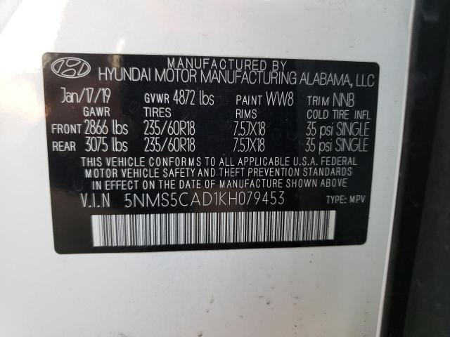 Photo 9 VIN: 5NMS5CAD1KH079453 - HYUNDAI SANTA FE L 