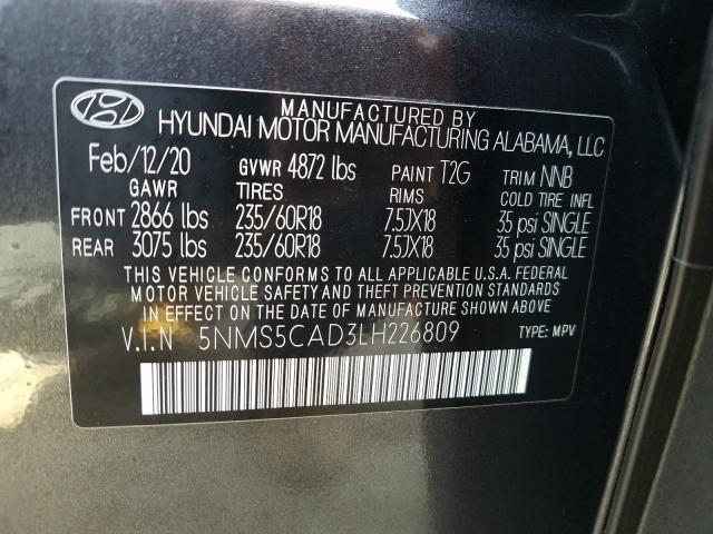 Photo 9 VIN: 5NMS5CAD3LH226809 - HYUNDAI SANTA FE 