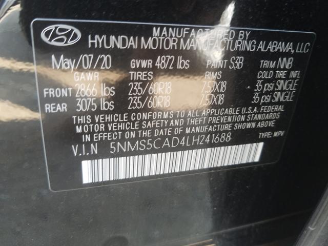 Photo 9 VIN: 5NMS5CAD4LH241688 - HYUNDAI SANTA-FE 