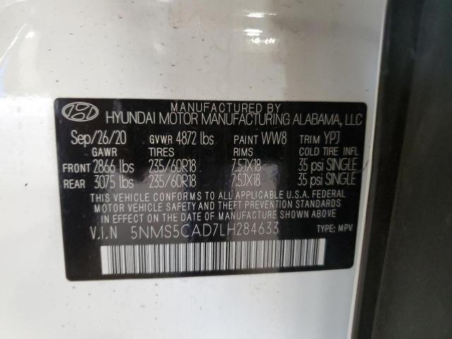 Photo 12 VIN: 5NMS5CAD7LH284633 - HYUNDAI SANTA FE 