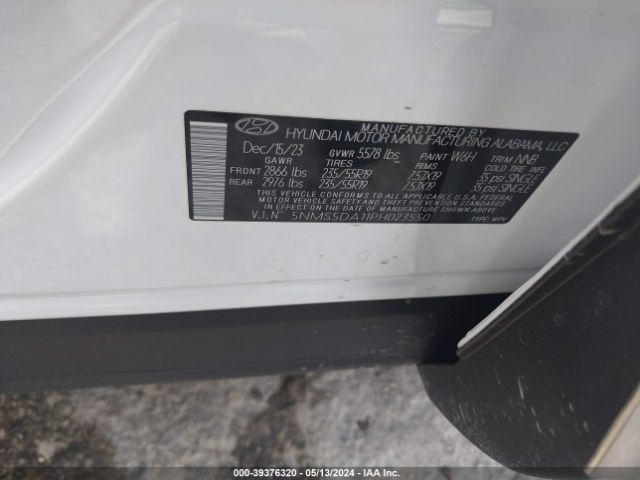 Photo 8 VIN: 5NMS5DA11PH023550 - HYUNDAI SANTA FE HYBRID 