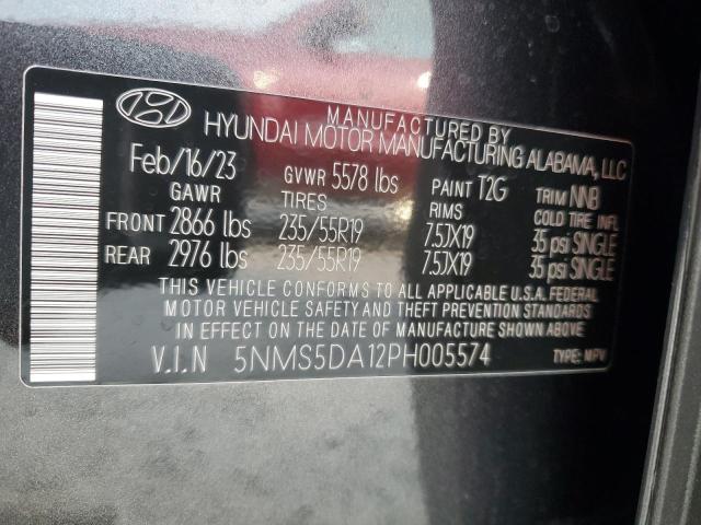 Photo 12 VIN: 5NMS5DA12PH005574 - HYUNDAI SANTA FE L 