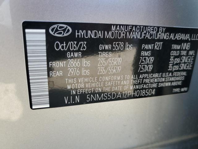 Photo 12 VIN: 5NMS5DA12PH018504 - HYUNDAI SANTA FE L 