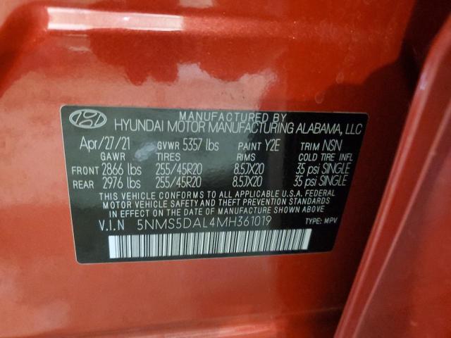 Photo 12 VIN: 5NMS5DAL4MH361019 - HYUNDAI SANTA FE C 