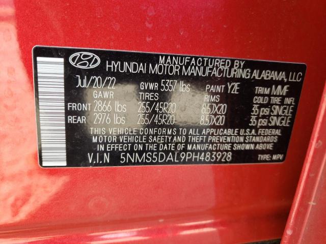 Photo 12 VIN: 5NMS5DAL9PH483928 - HYUNDAI SANTA FE C 