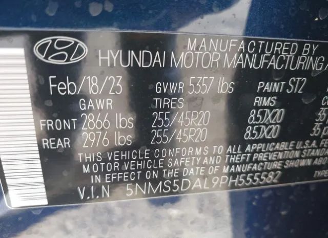 Photo 8 VIN: 5NMS5DAL9PH555582 - HYUNDAI SANTA FE 