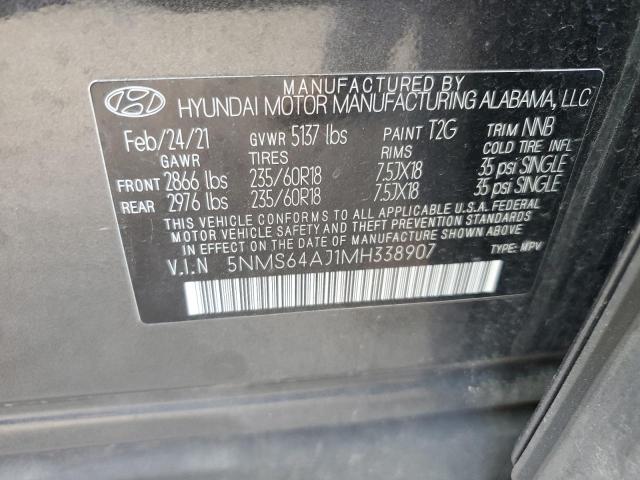 Photo 12 VIN: 5NMS64AJ1MH338907 - HYUNDAI SANTA FE S 