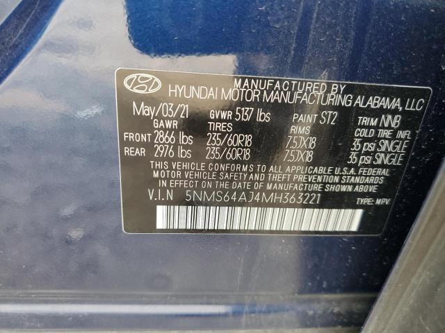 Photo 11 VIN: 5NMS64AJ4MH363221 - HYUNDAI SANTA FE 