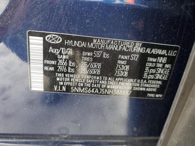 Photo 12 VIN: 5NMS64AJ5NH388887 - HYUNDAI SANTA FE S 