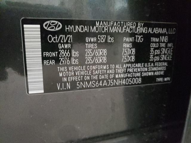 Photo 9 VIN: 5NMS64AJ5NH405008 - HYUNDAI SANTA FE S 