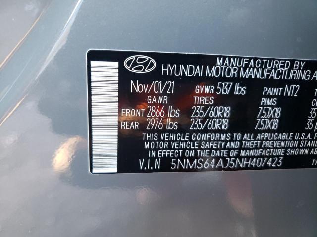 Photo 9 VIN: 5NMS64AJ5NH407423 - HYUNDAI SANTA FE S 