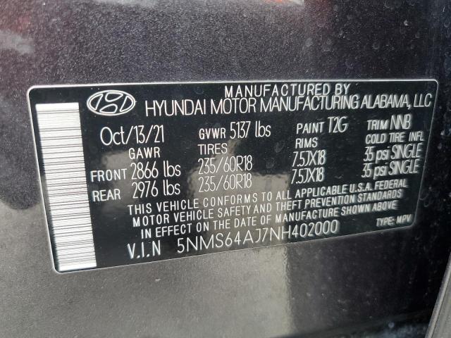 Photo 12 VIN: 5NMS64AJ7NH402000 - HYUNDAI SANTA FE S 