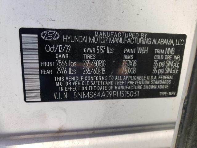 Photo 12 VIN: 5NMS64AJ9PH515031 - HYUNDAI SANTA FE 