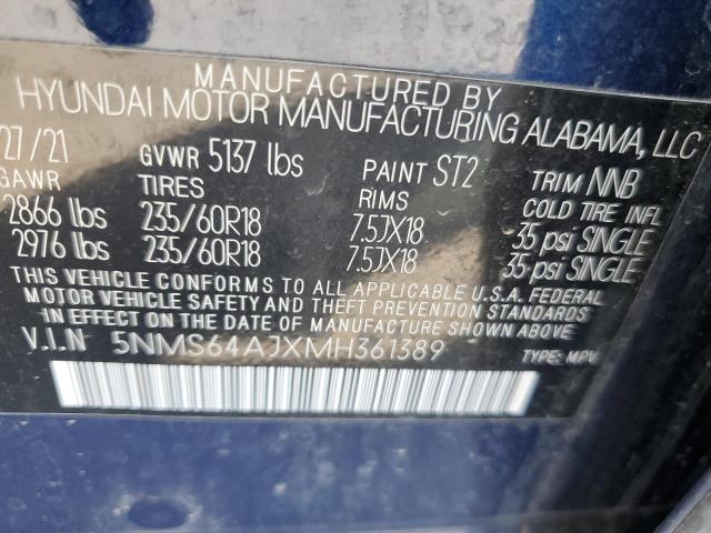 Photo 12 VIN: 5NMS64AJXMH361389 - HYUNDAI SANTA FE 