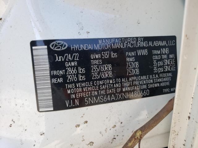 Photo 12 VIN: 5NMS64AJXNH480660 - HYUNDAI SANTA FE S 