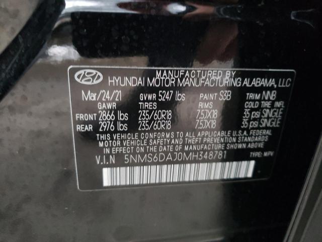 Photo 9 VIN: 5NMS6DAJ0MH348781 - HYUNDAI SANTA FE S 