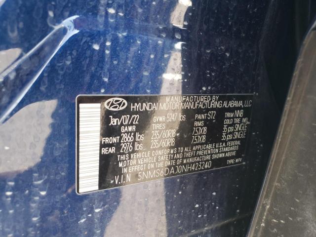 Photo 12 VIN: 5NMS6DAJ0NH423240 - HYUNDAI SANTA FE S 