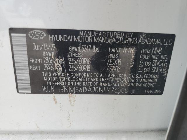 Photo 12 VIN: 5NMS6DAJ0NH476505 - HYUNDAI SANTA FE 