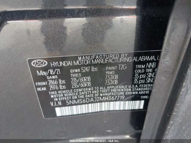 Photo 8 VIN: 5NMS6DAJ2MH367719 - HYUNDAI SANTA FE 