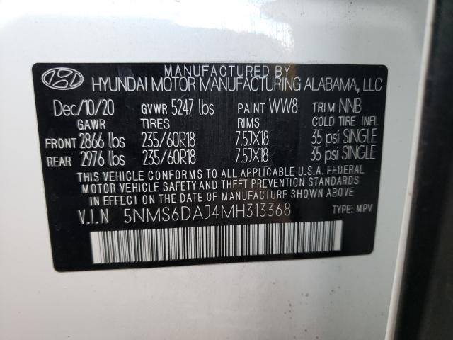 Photo 9 VIN: 5NMS6DAJ4MH313368 - HYUNDAI SANTA FE S 