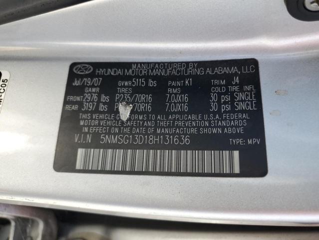 Photo 12 VIN: 5NMSG13D18H131636 - HYUNDAI SANTA FE 