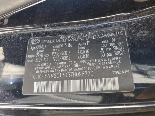 Photo 12 VIN: 5NMSG13D57H098770 - HYUNDAI SANTA FE 