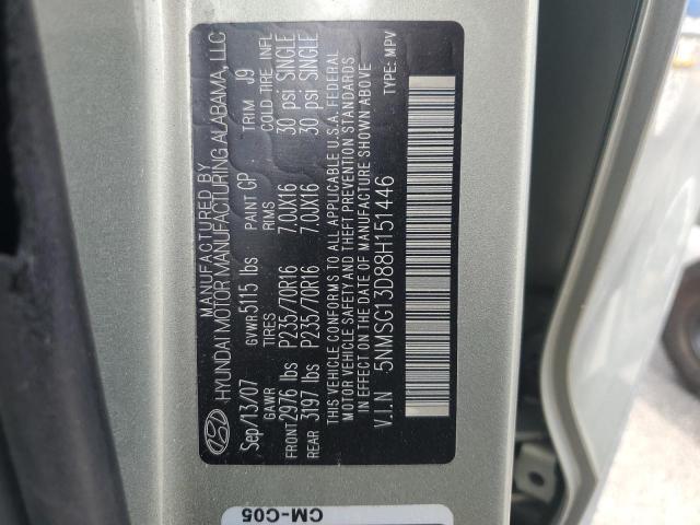 Photo 12 VIN: 5NMSG13D88H151446 - HYUNDAI SANTA FE 