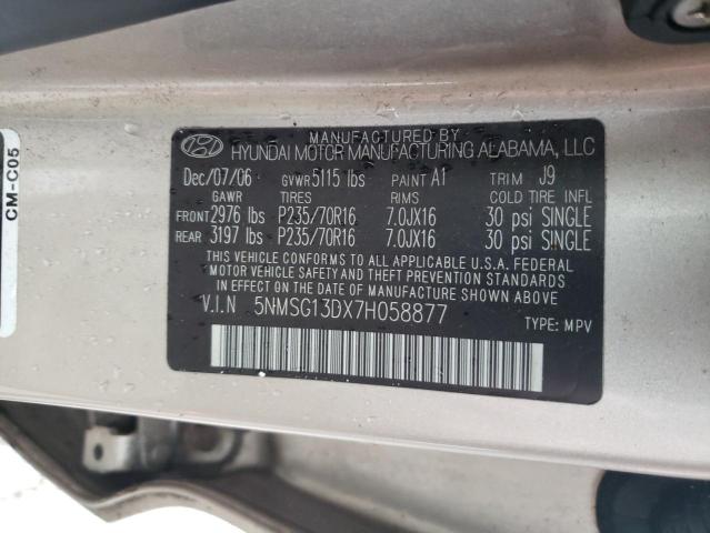 Photo 12 VIN: 5NMSG13DX7H058877 - HYUNDAI SANTA FE 