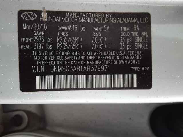 Photo 9 VIN: 5NMSG3AB1AH379971 - HYUNDAI SANTA FE G 