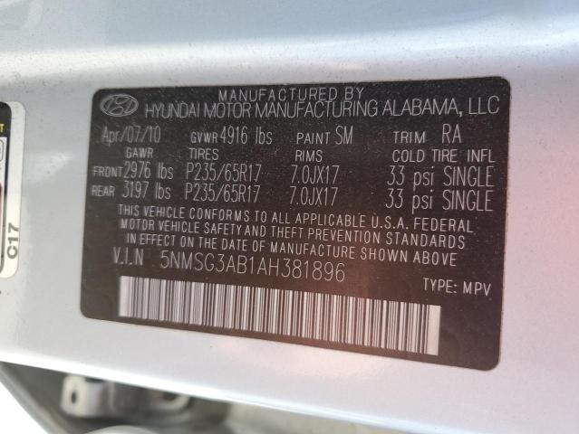 Photo 12 VIN: 5NMSG3AB1AH381896 - HYUNDAI SANTA FE G 