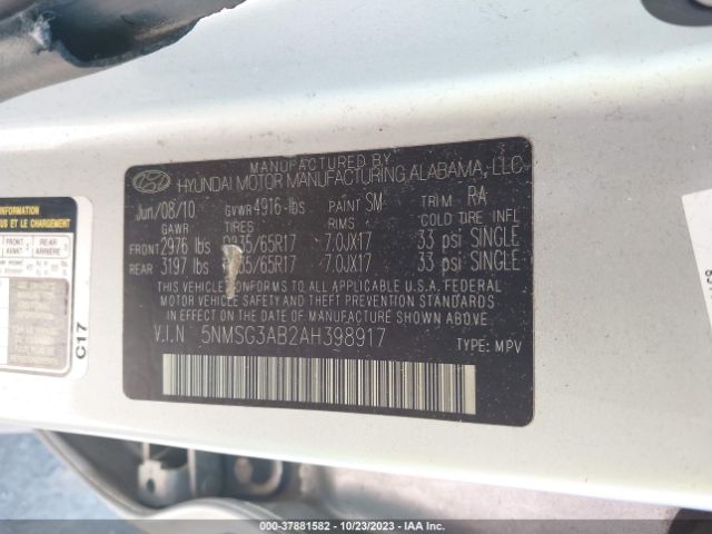 Photo 8 VIN: 5NMSG3AB2AH398917 - HYUNDAI SANTA FE 