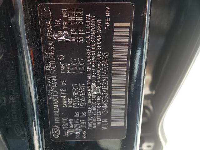 Photo 9 VIN: 5NMSG3AB2AH403498 - HYUNDAI SANTA FE G 