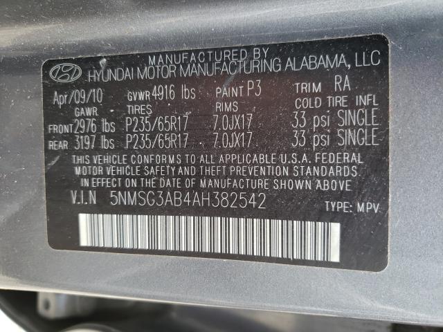 Photo 9 VIN: 5NMSG3AB4AH382542 - HYUNDAI SANTA FE G 