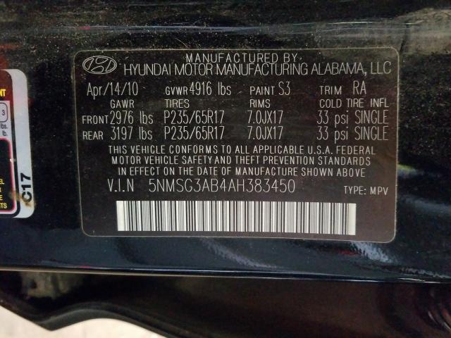 Photo 9 VIN: 5NMSG3AB4AH383450 - HYUNDAI SANTA FE G 