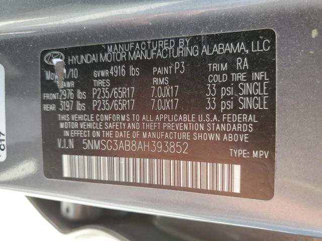 Photo 12 VIN: 5NMSG3AB8AH393852 - HYUNDAI SANTA FE 