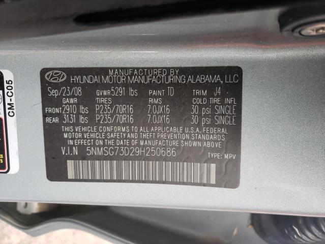 Photo 11 VIN: 5NMSG73D29H250686 - HYUNDAI SANTA FE 