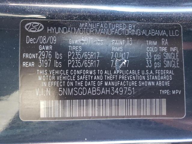 Photo 12 VIN: 5NMSGDAB5AH349751 - HYUNDAI SANTA FE G 