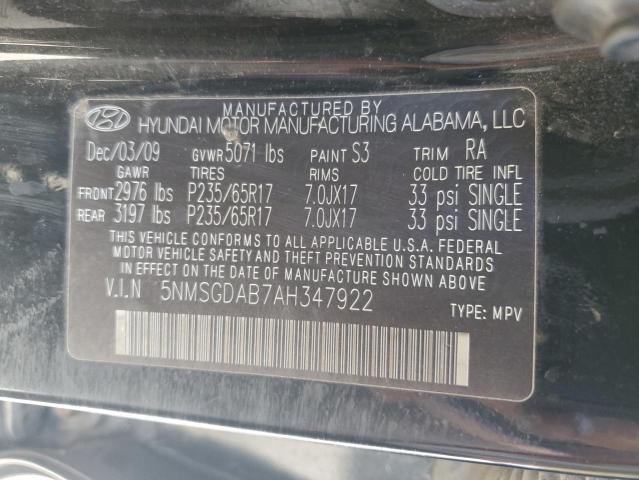 Photo 12 VIN: 5NMSGDAB7AH347922 - HYUNDAI SANTA FE G 