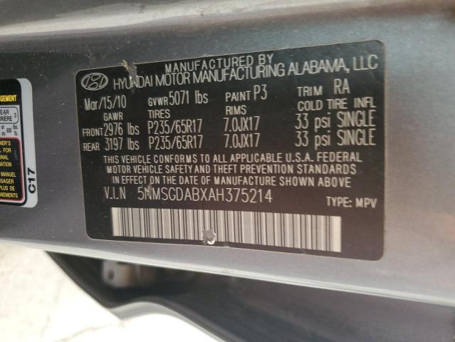 Photo 11 VIN: 5NMSGDABXAH375214 - HYUNDAI SANTA FE 