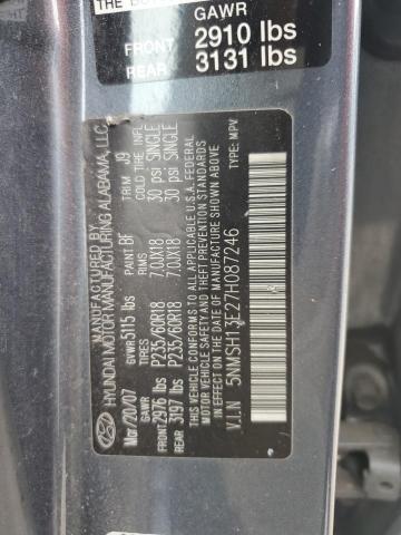 Photo 11 VIN: 5NMSH13E27H087246 - HYUNDAI SANTA FE S 