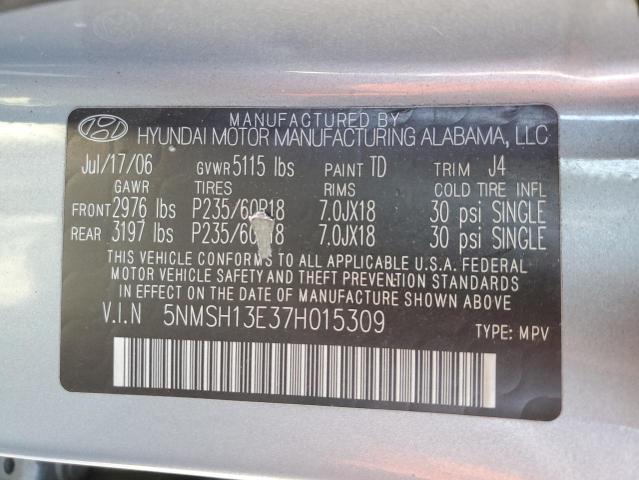 Photo 11 VIN: 5NMSH13E37H015309 - HYUNDAI SANTA FE 