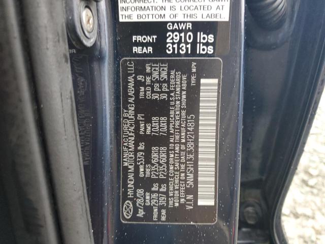 Photo 11 VIN: 5NMSH13E38H214815 - HYUNDAI SANTA FE 