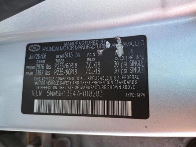 Photo 9 VIN: 5NMSH13E47H018283 - HYUNDAI SANTA FE 