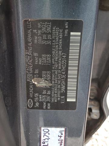 Photo 11 VIN: 5NMSH13E47H035147 - HYUNDAI SANTA FE S 