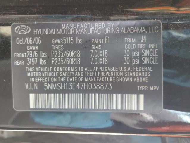 Photo 12 VIN: 5NMSH13E47H038873 - HYUNDAI SANTA FE 