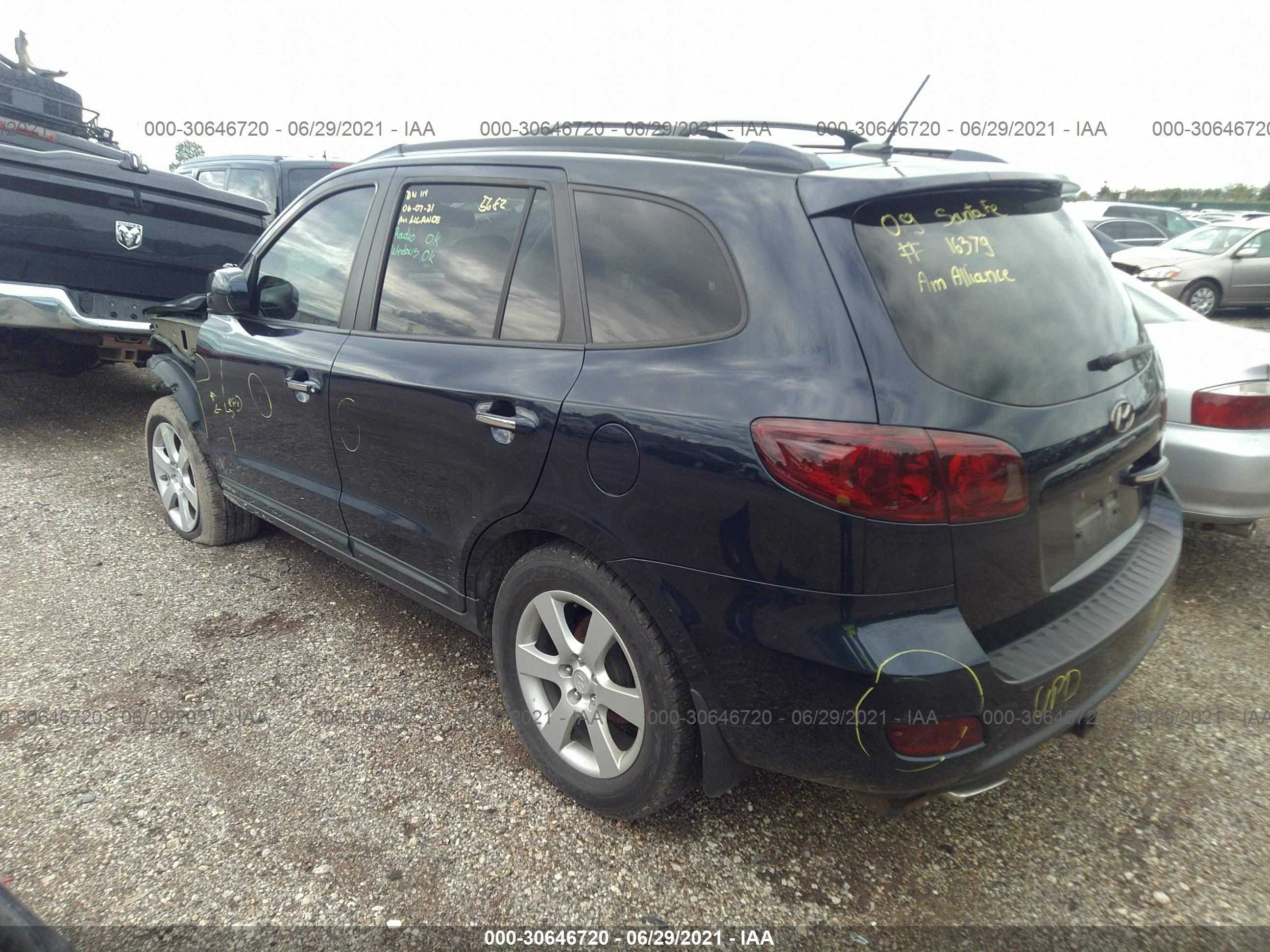 Photo 2 VIN: 5NMSH13E49H255682 - HYUNDAI SANTA FE 