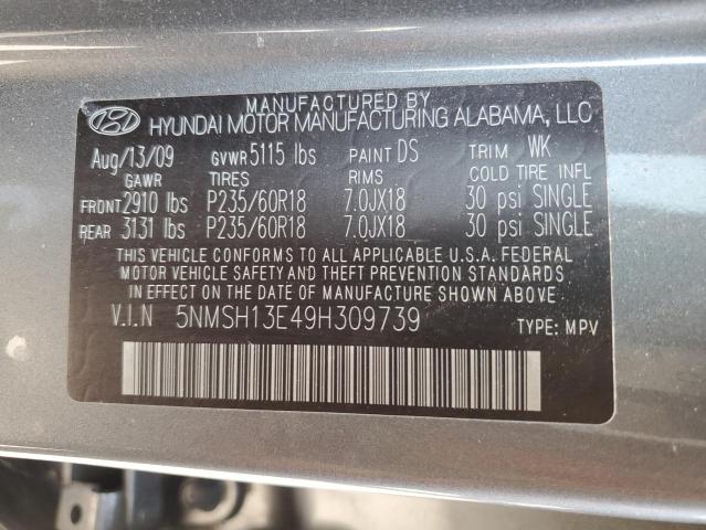 Photo 11 VIN: 5NMSH13E49H309739 - HYUNDAI SANTA FE 