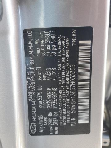 Photo 12 VIN: 5NMSH13E57H030359 - HYUNDAI SANTA FE 